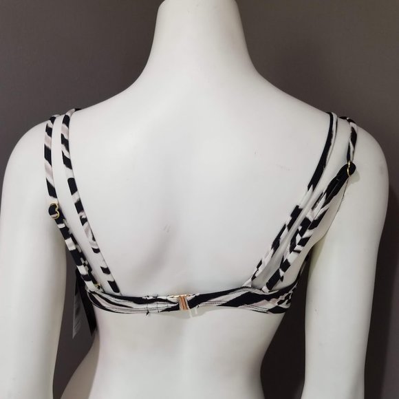 Lauren Ralph Lauren Double-Strap Twist Underwire Bikini Top - Zebra Print - Picture 3 of 9